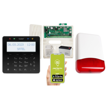 ZESTAW ALARMOWY SATEL PERFECTA 64 M INT-KSG2R-B + OPU-4P + SYRENA TI700